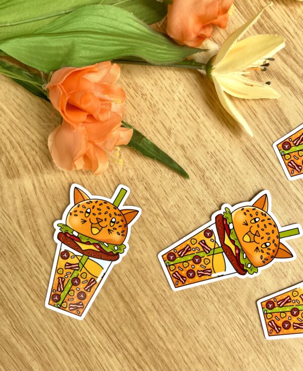 Stickers Bubble Kittea Burger (stickers bubble tea)