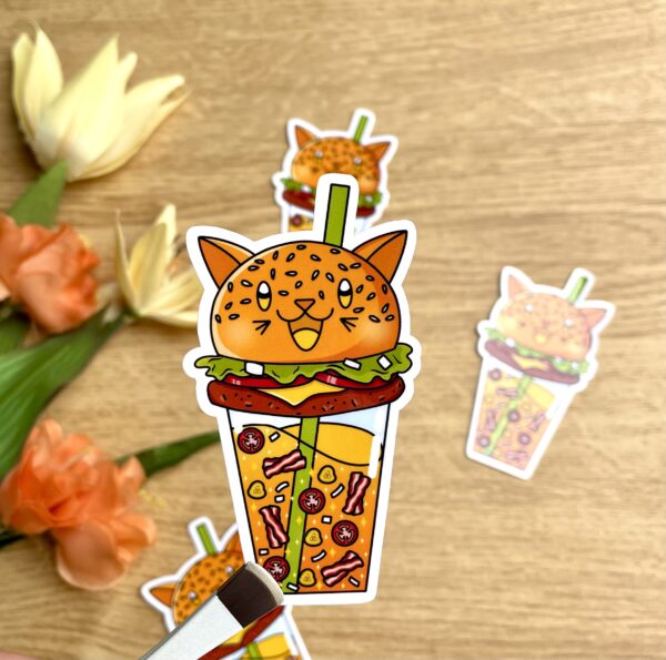 Stickers Bubble Kittea Burger (stickers bubble tea)