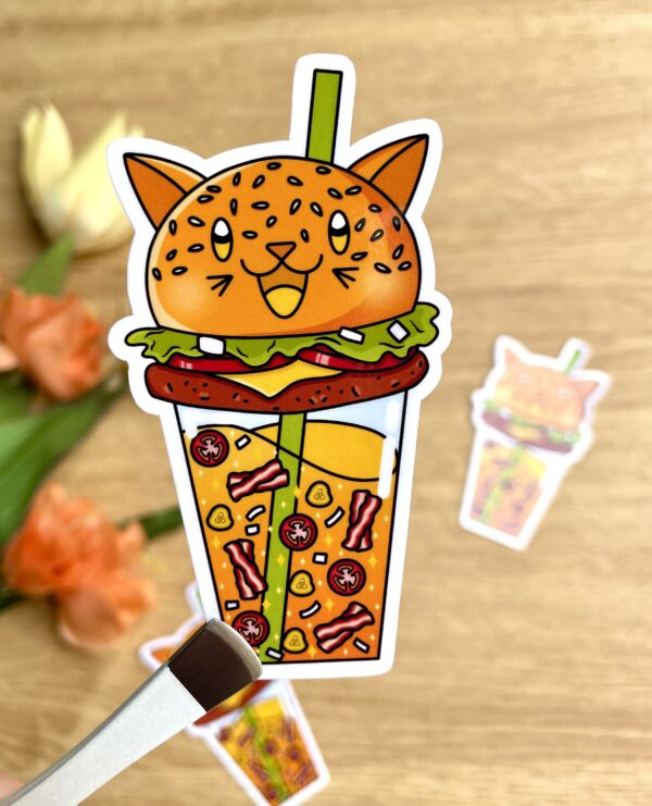 Stickers Bubble Kittea Burger (stickers bubble tea)