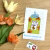 Carte de voeux Bonne Chance Maneki neko Omamori - collection Asia Mania