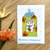 Carte de voeux Bonne Chance Maneki neko Omamori - collection Asia Mania