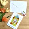 Carte de voeux Bonne Chance Maneki neko Omamori - collection Asia Mania