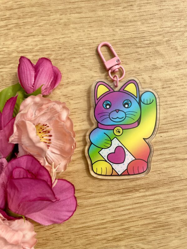Porte-clés Maneki Neko arc-en-ciel - Collections Asia Mania