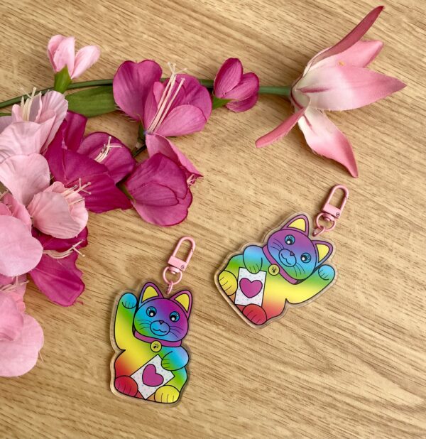 Porte-clés Maneki Neko arc-en-ciel - Collections Asia Mania