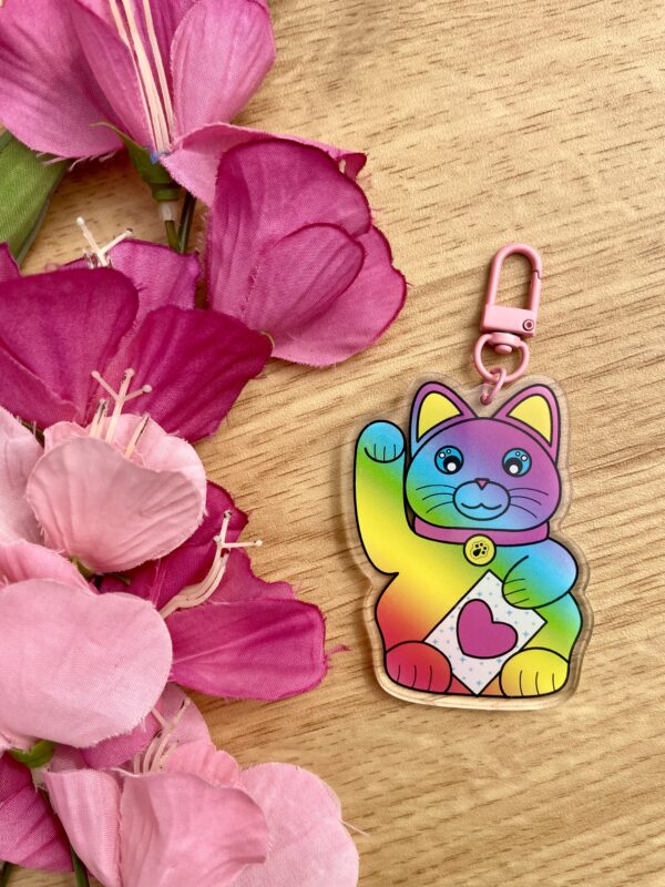 Porte-clés Maneki Neko arc-en-ciel - Collections Asia Mania