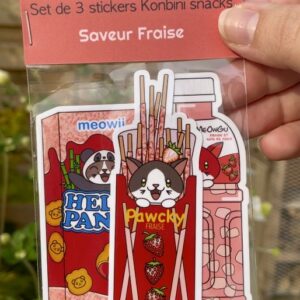 Stickers individuels Konbini snacks / Saveur Fraise - Collection Asia Mania