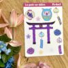 Classeur A5 Cherry Blossom - planche de stickers assortie - Collection Asia Mania