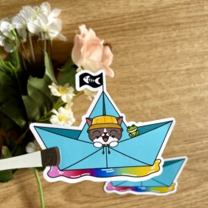 Stickers Bateau de papier - Mini collection Rainy days