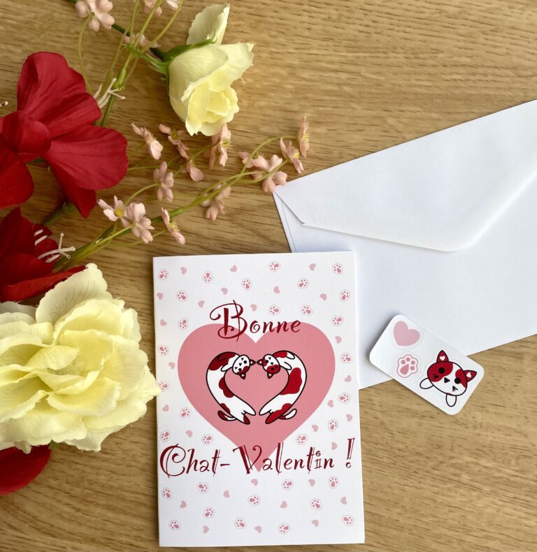 Carte Bonne Chat-Valentin - Collection Saint-Valentin