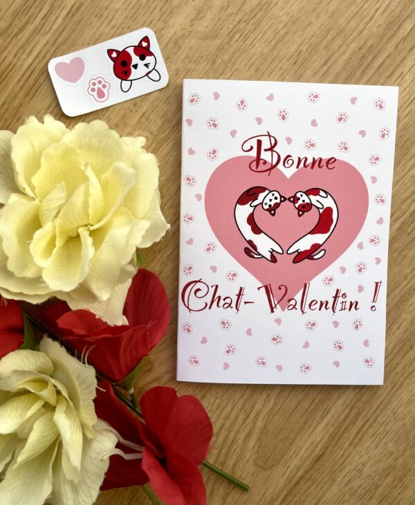 Carte Bonne Chat-Valentin - Collection Saint-Valentin