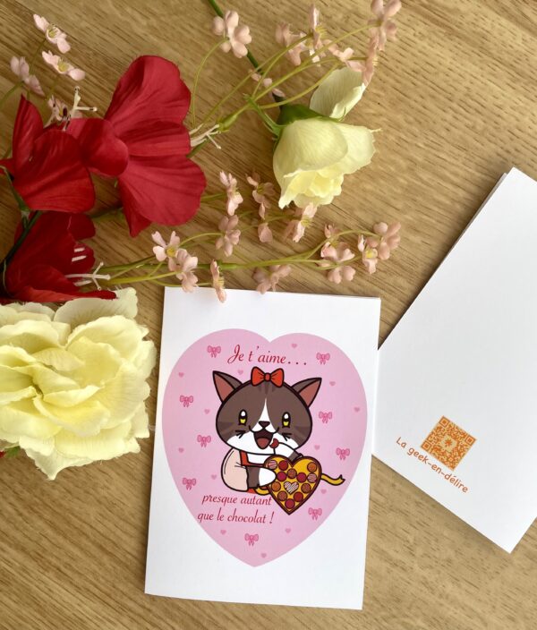 Carte Je t’aime comme le chocolat - Collection Saint-Valentin