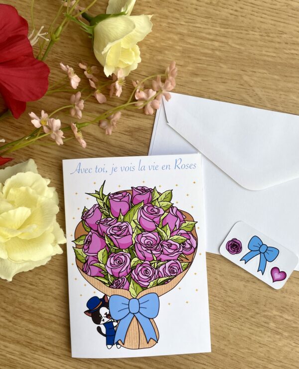 Carte Je vois la vie en Roses - Collection Saint-Valentin