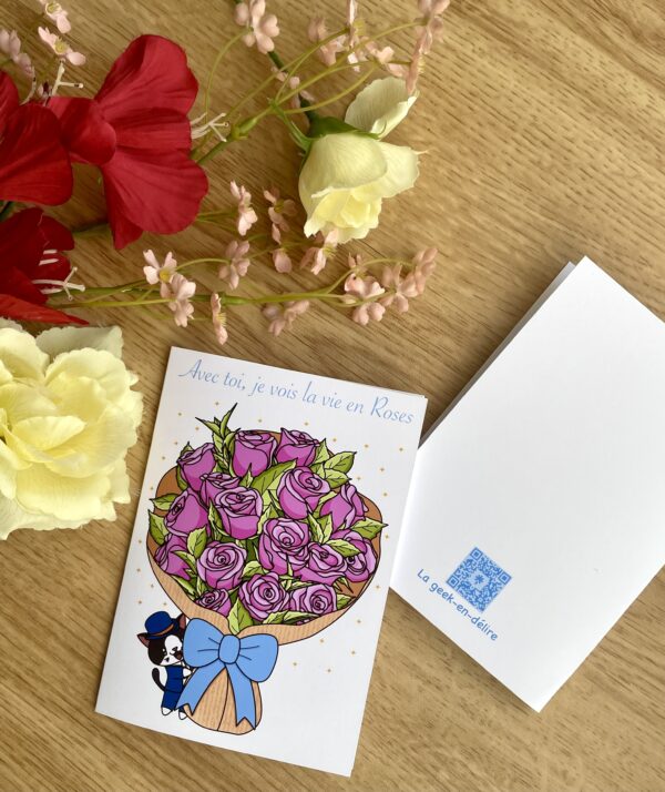 Carte Je vois la vie en Roses - Collection Saint-Valentin