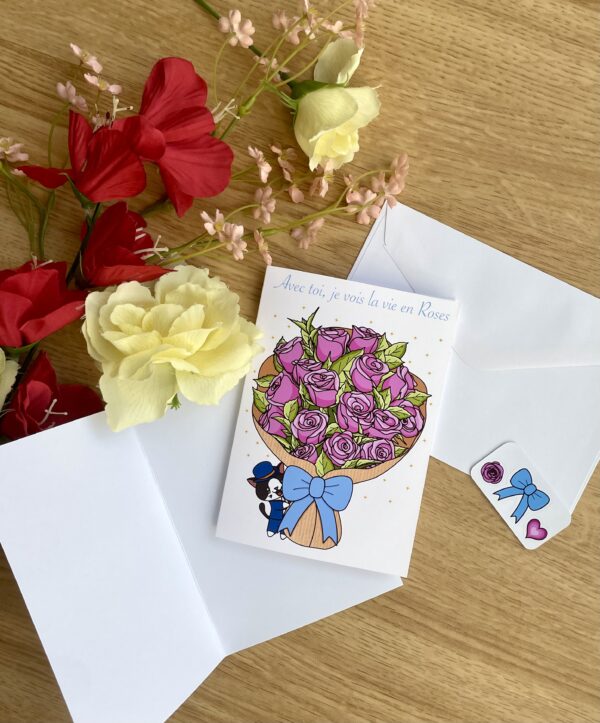 Carte Je vois la vie en Roses - Collection Saint-Valentin