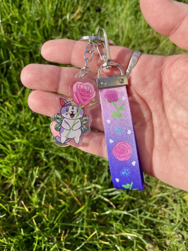 Porte-clés Fée des roses - collection Féerie florale