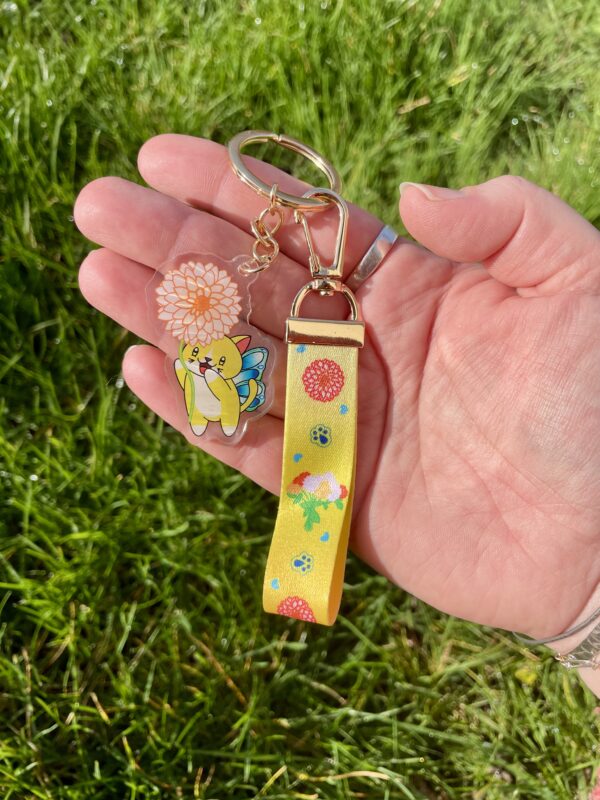 Porte-clés Fée des dahlias - collection Féerie florale