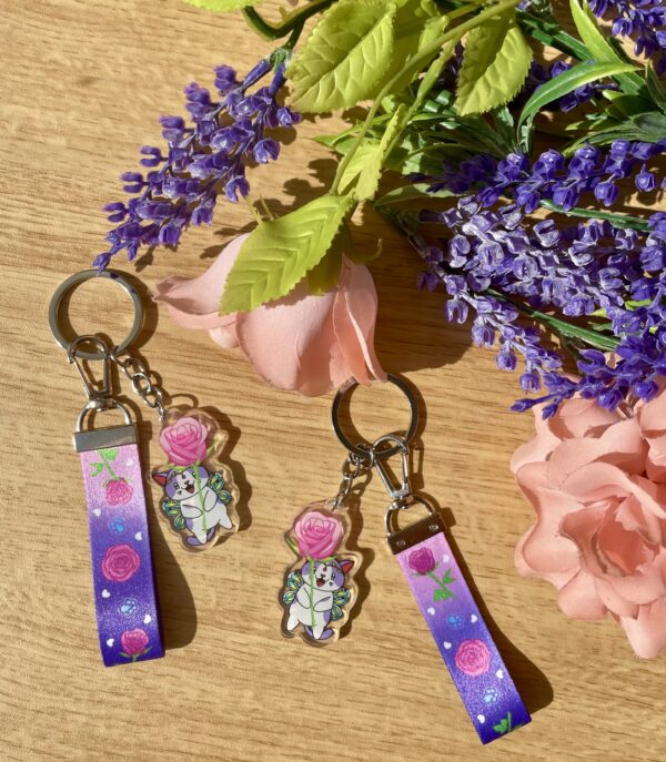 Porte-clés Fée des roses - collection Féerie florale