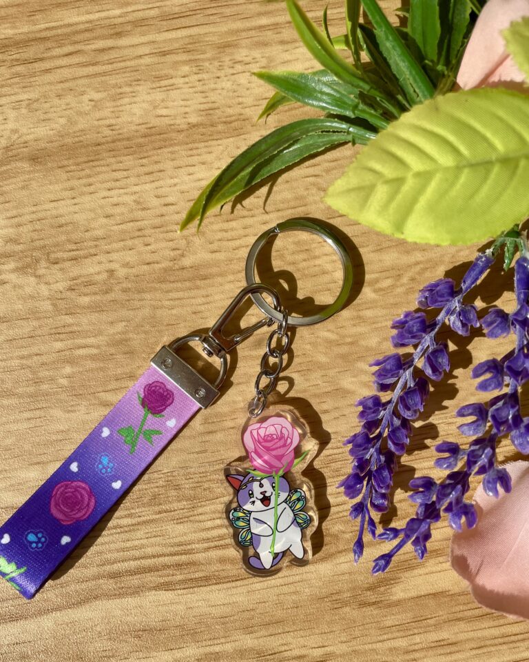 Porte-clés Fée des roses - collection Féerie florale