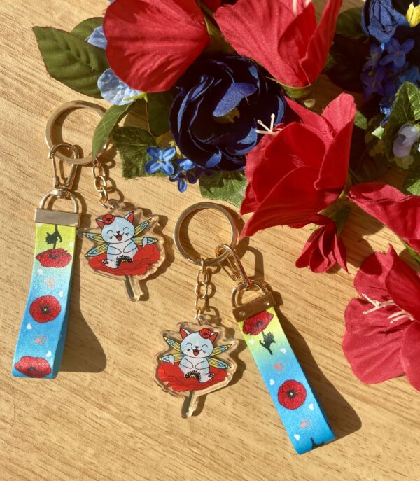 Porte-clés Fée des coquelicots - collection Féerie florale