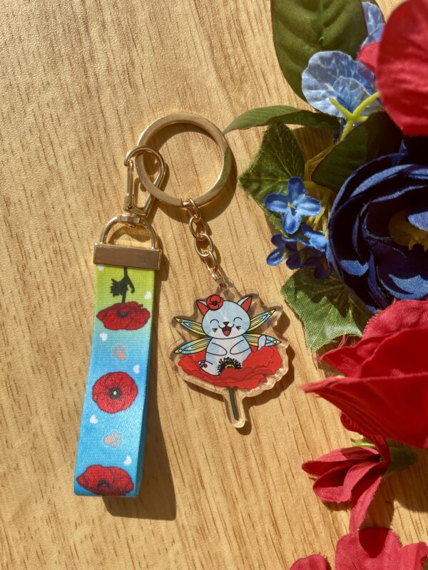 Porte-clés Fée des coquelicots - collection Féerie florale