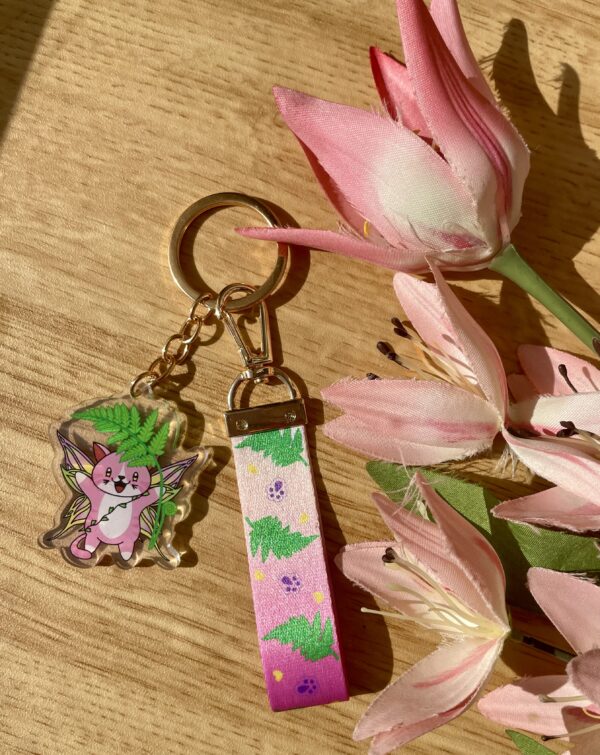 Porte-clés Fée des fougères - collection Féerie florale