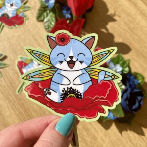 Stickers individuels Fée des coquelicots - collection Féerie florale
