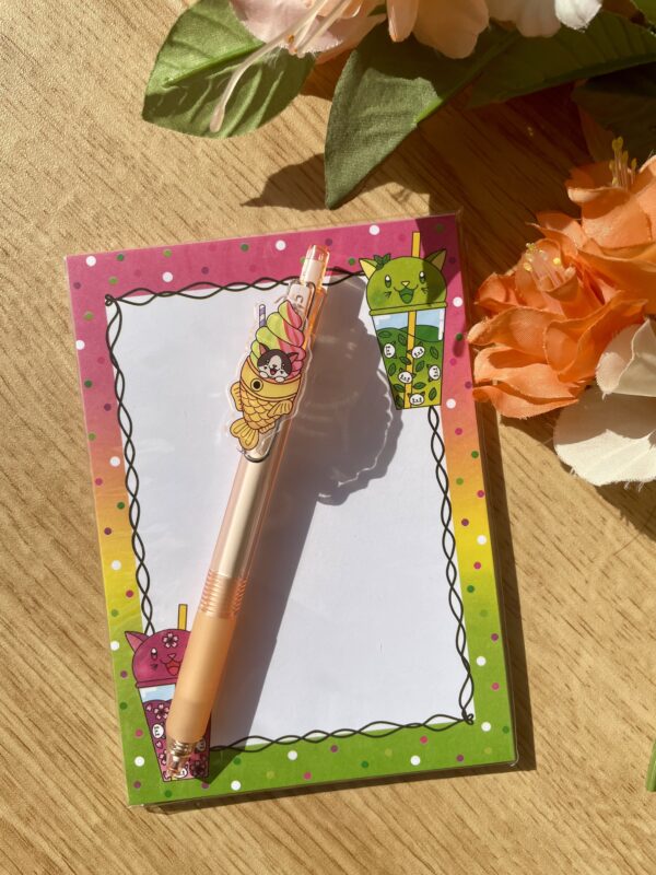 Stylo Taiyaki glacé + Bloc-notes Bubble Kittea Sakura Matcha