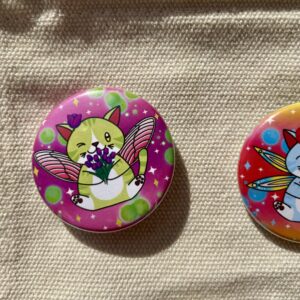 Badge rond Fée des tulipes - Collection Féerie florale