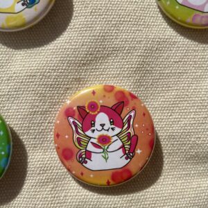 Badge rond Fée des marguerites du Cap - Collection Féerie florale