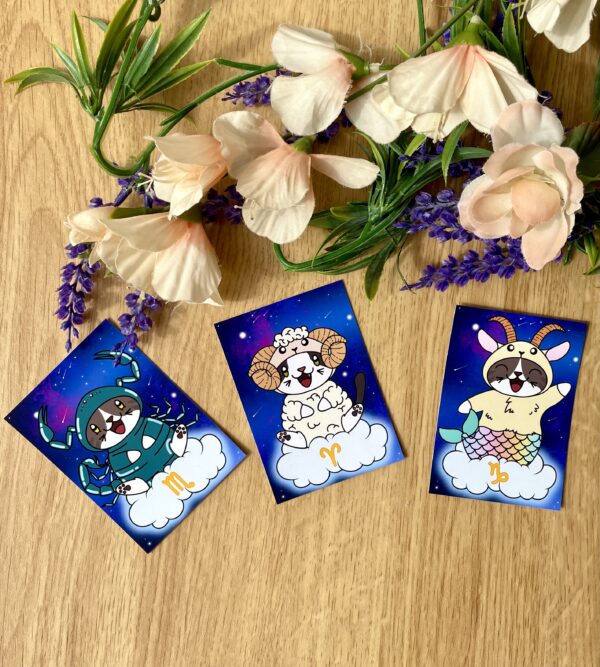 Mini illustrations Signes du Zodiaque : Bélier + Capricorne + Scorpion