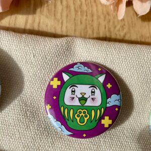Badge Daruma vert - Collection Asia Mania