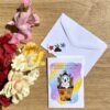 Carte de voeux Chat-pot - Collection Féerie florale