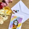 Carte de voeux Chat-pot - Collection Féerie florale