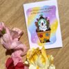 Carte de voeux Chat-pot - Collection Féerie florale