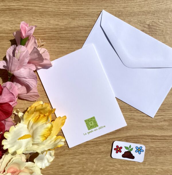 Carte de voeux Chat-pot - Collection Féerie florale