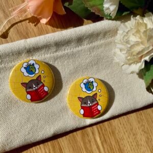 Badge rond Dominer le monde - Collection Moody Cat