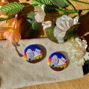 Badge rond Overdose de vie sociale - Collection Moody cat