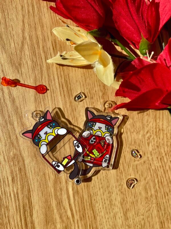Porte-clés shaker Happy Skitt'Meal - avec 6 charms + attaches - Collection Pause gourmande